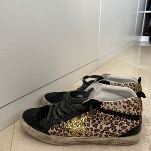 Mid-Star sneakers LTD in leopard-print pony skin with glittery star